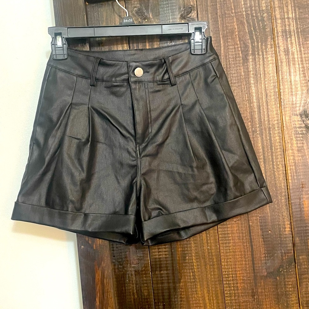 Faux leather shorts. NWOT